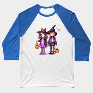 Watercolor Witches: Halloween Delight Baseball T-Shirt